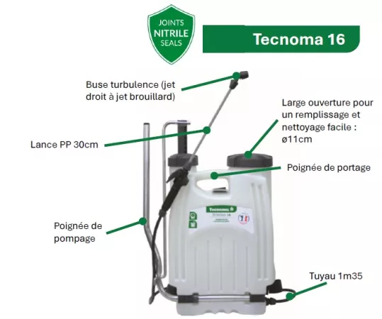 Pulvérisateurs 16L Herbicide / Fongicide / Insectifuge 