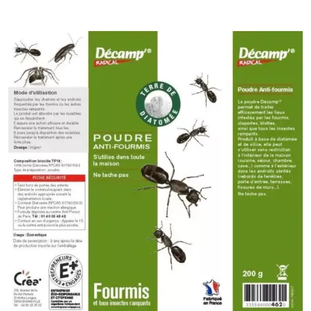 Poudre anti-fourmis et insectes rampants Decamp'radical - CR1/462